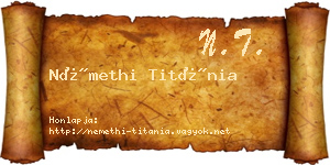 Némethi Titánia névjegykártya
